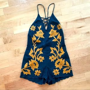Free People Embroidered Romper